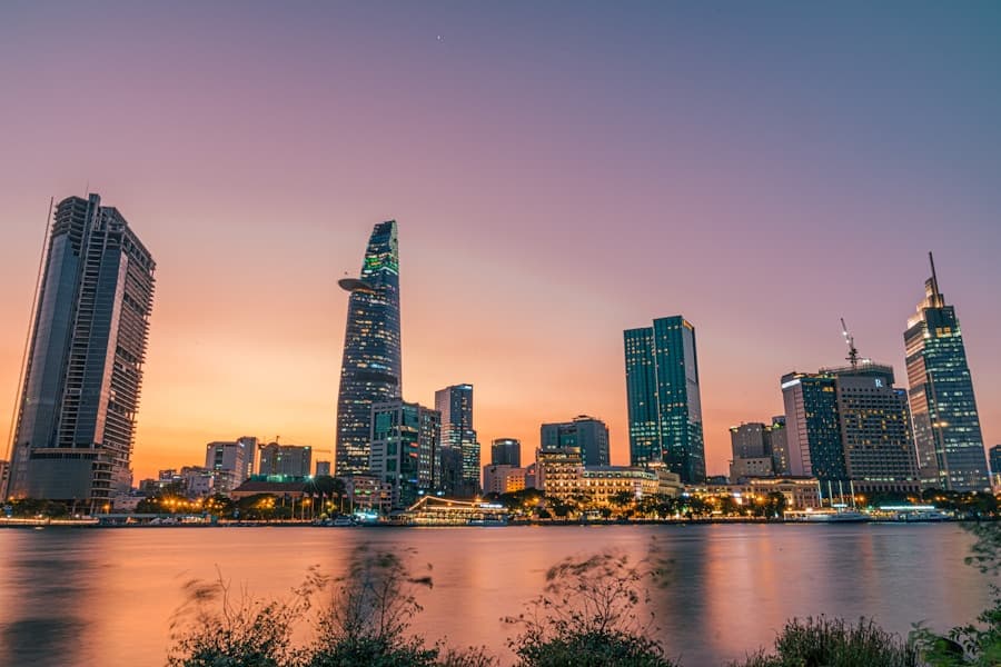 Ho Chi Minh City skyline at sunset, Vietnam