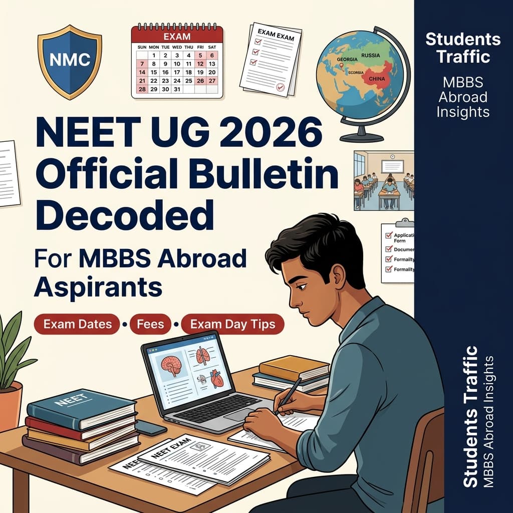 NEET UG 2026 Official Bulletin Decoded for MBBS Abroad Aspirants: Dates, Fees, Exam Day, and What to Do Next