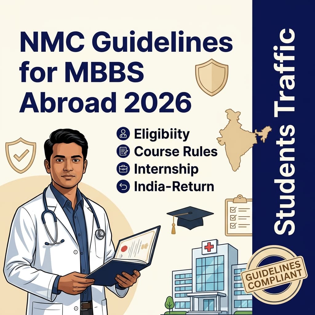 NMC Guidelines for MBBS Abroad 2026: Complete Guide for Indian Students on Eligibility, Course Rules, Internship, and India-Return Risk